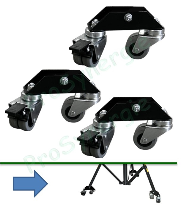 Jeu de 3 roues pour lève-charge 100kg Haut max 4m (réf GAL110634)