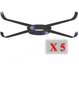 Lot de 5 Etoiles de Centrage PolyPropylène (PP) pour tubage fllexible PP Ø 60, 80 ou 110 mm