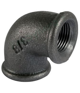 Coude réduit 90° Fonte Noire à Visser AN090R - Ø F 1´´1/4 - F 3/4´´