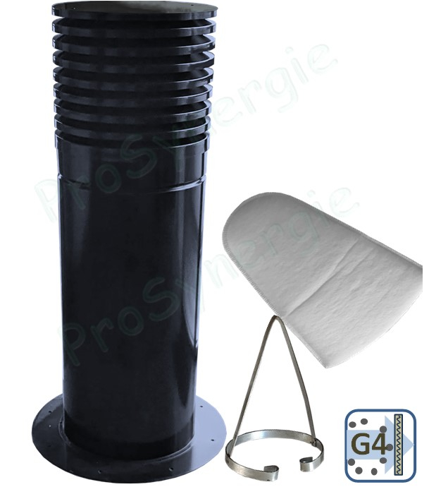 Kit puits canadien Performance 600m3/h contenant 4x25ml Echangeur CR6 anti-statique & bactérien - Prise d´air élégance - Regard piq. Soudé - 2 Trav dalle/mur
