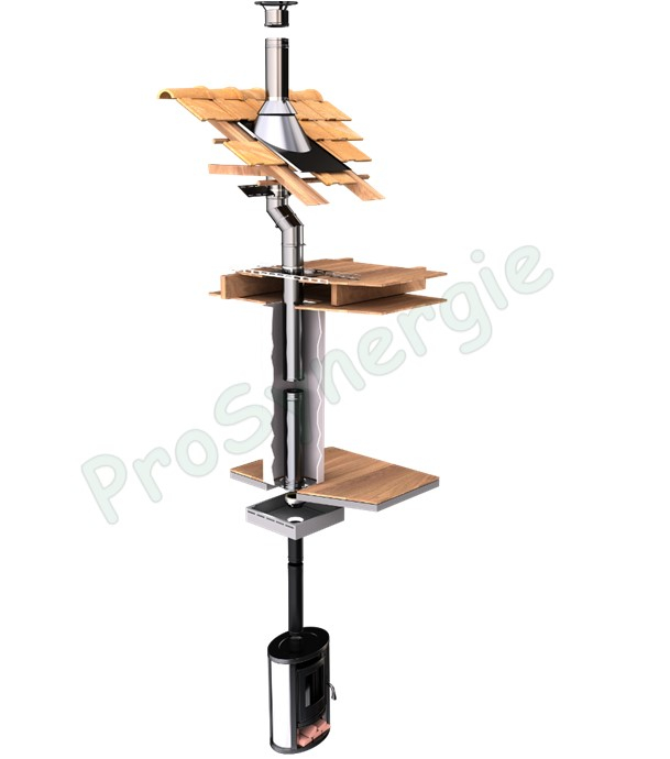 Tuyau Longueur 1 mètre (950 mm utile) Isolé Duoten Int./Ext. = Inox 304 / 304 - Øint/ext 200/250 mm