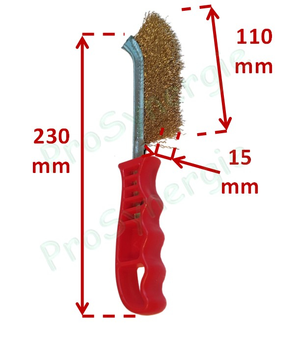 Brosse convexe acier (nettoyage corps de chauffe chaudière poêle et inserts) - Longueur 230 mm - Brosse 110 x 15 mm