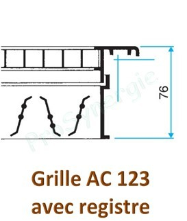 AC 123 F3 - Grille Maille fixes -  800 x 300 mm - Finition alu anodisé