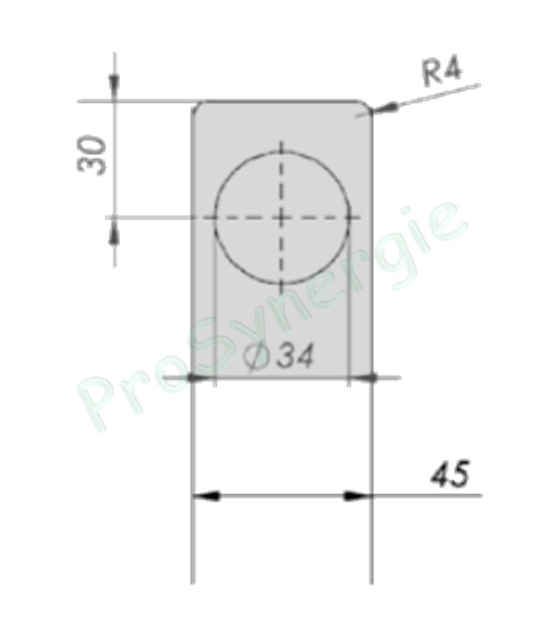 Equerre de fixation longueur 24cm pour vase jusqu´à 40 litres - Passage manchon Ø 1´´ + contre écrou Ø 3/4´´