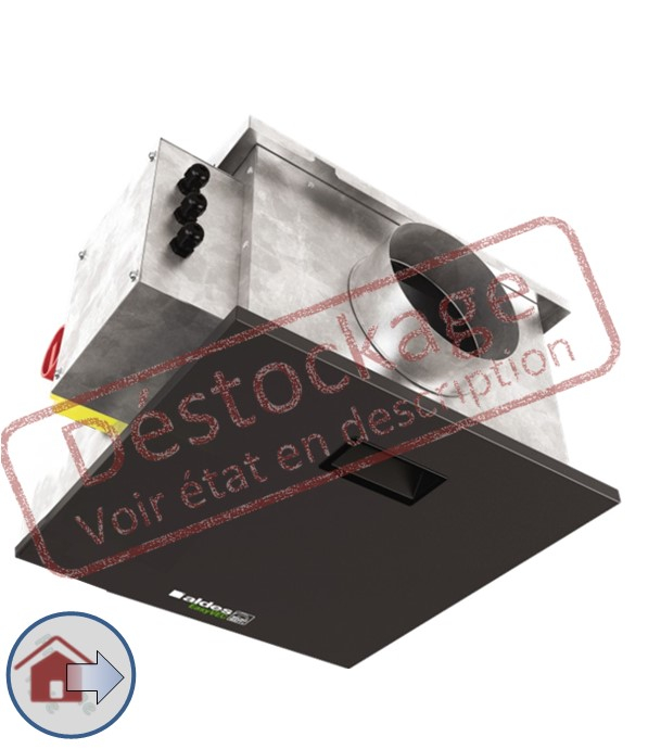 Caisson de Ventilation EasyVEC® Compact - Débit de  300m³h - Standard - Taille 432x432x277 mm - Non isolé  (sans IP) - Ø racc 160mm
