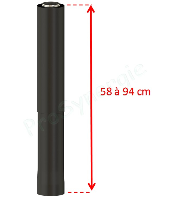 Kit raccordement façade Pellet concentrique - Øint/ext. 80/125 mm - Raccordement 80/130 mm dessus