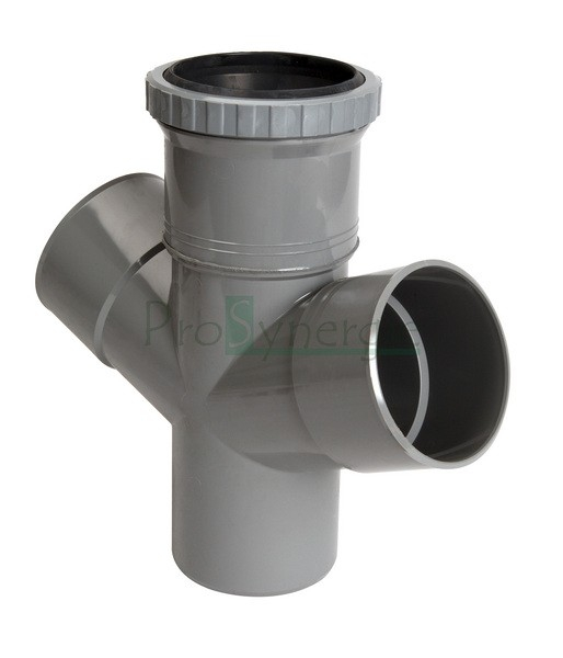 Culottes PVC évacuation chambre dilatation incorporée MF Ø 125 mm - piquage parallèle Ø 40 mm 67°30