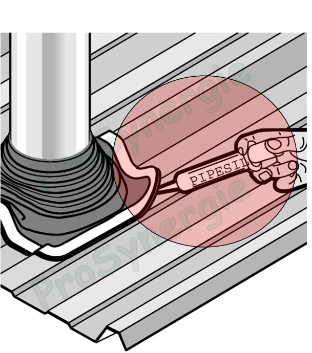 Kit 16 points de fixation pour conformité au DTU 40.35 avec produit d'étanchéité pour toiture bac acier (16 vis zacro + 1 Pipesil + Bande de serrage inox 1 mètres)