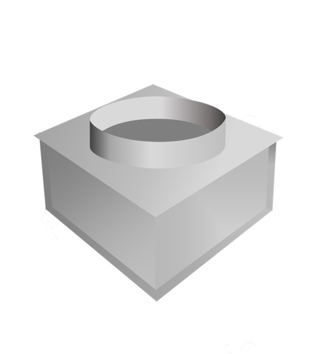 PGBH N - Plénum Pour grille de reprise d´air porte-filtre à charnière Pour dalle 675x675 mm Piquage horizontal  Ø315 mm, Nu, hauteur 400 mm
