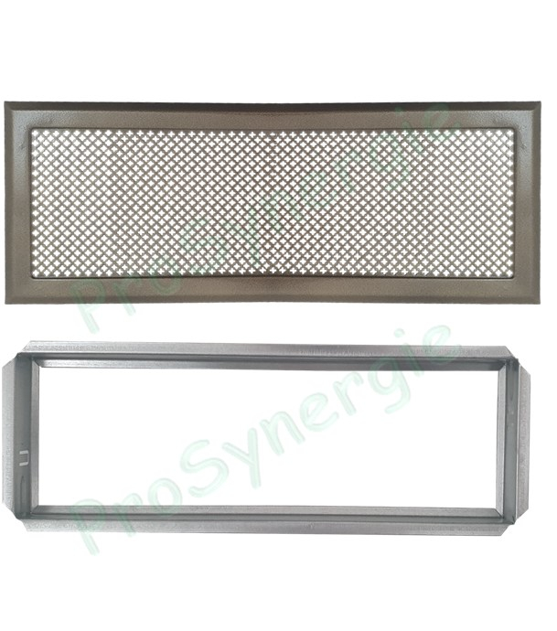 Grille Rectangulaire ´´Chambord´´ finition étoile - Bronze - 545x195mm - Diffusion d´air chaud avec pré-cadre