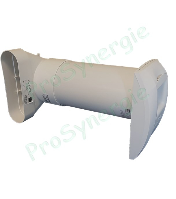 Coude rallongé 90° Vertical Mixte pour bouche Minigaine Aldes - Ventilation (VMC) - Section 60 x 200 mm - Circulaire Ø 125 mm
