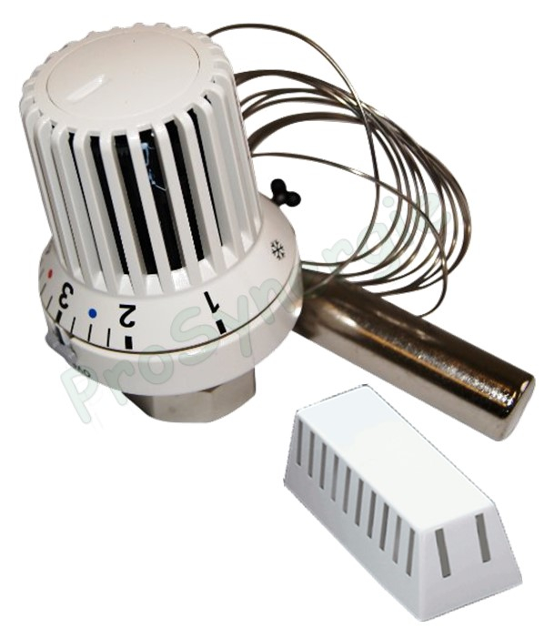 Tête thermostatique UNI LH blanc (Filetage M30x1.5) - Bulbe à distance 5m + Cache