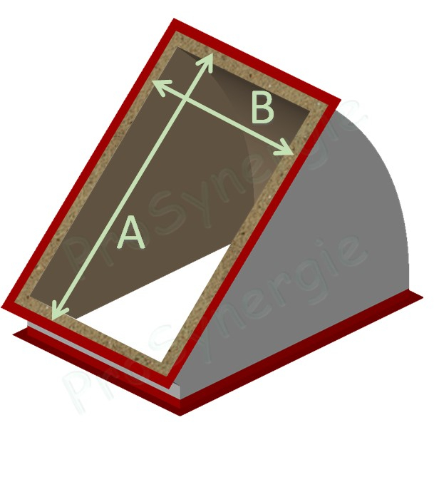 CR45i - Coude 45° Rectangulaire à Cadre - Galva - Isolé intérieur 25 mm - A=700mm - B=300mm