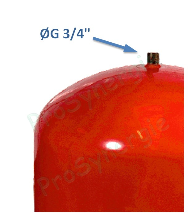 Vase d´expansion solaire suspendu série Solar-Plus Contenance 12 Litres Ø x haut = 270 x 314mm - Raccord ØM3/4´´