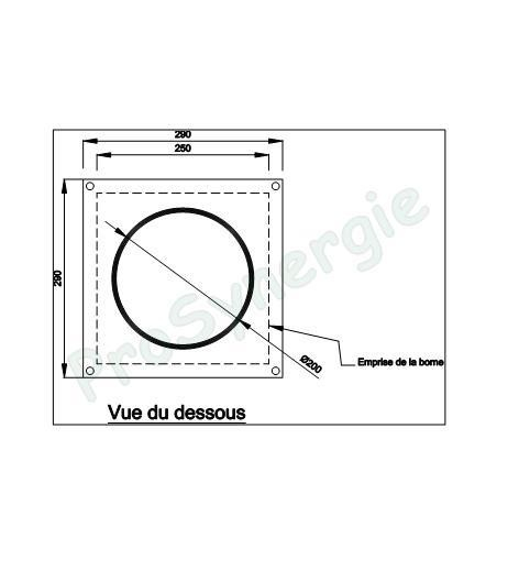 Borne Galva d´Aspiration (+ filtre G4) Classique Gris (LxlxH) 250x250x840mm - pour échangeur Øext. 200mm