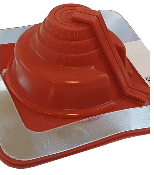 Etanchéité souple SolFlex Silicone rouge (200 °C maxi) n°1 Ø 5 à 60 mm - Ouverture latérale possible et embase carrée