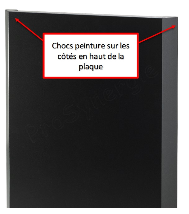 Plaque murale de protection (arrière du poêle) laqué noir (RAL 2100 sable) largeur x hauteur = 860 x 1200 mm - isolée en laine de roche avec lame d´air  - Destockage