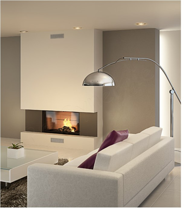 Foyer gamme Technika Frontal Droit 900 Noir, Dimensions hors tout HxLxP = 1745x1118x496, surface de l´âtre (LxP) = 814x296, puissance 8 à 12,5 kW, classe énergétique A