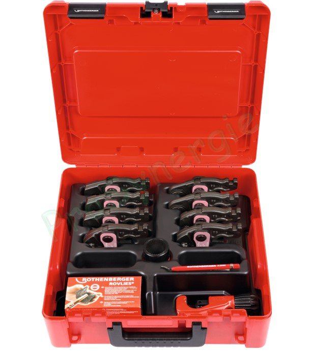 Sertisseuse Romax Compact TT avec 8 Pinces profil B (Maxipro) du 1/4´´ au 1.1/8´´ + Coupe-Tube 35 + Evavureurs + Jauge + Tampons