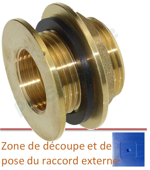 Raccord rapide laiton cuve eau à compression avec joint en caoutchouc NBR pour robinet de jardin ØM 1  ou ØF 3/4