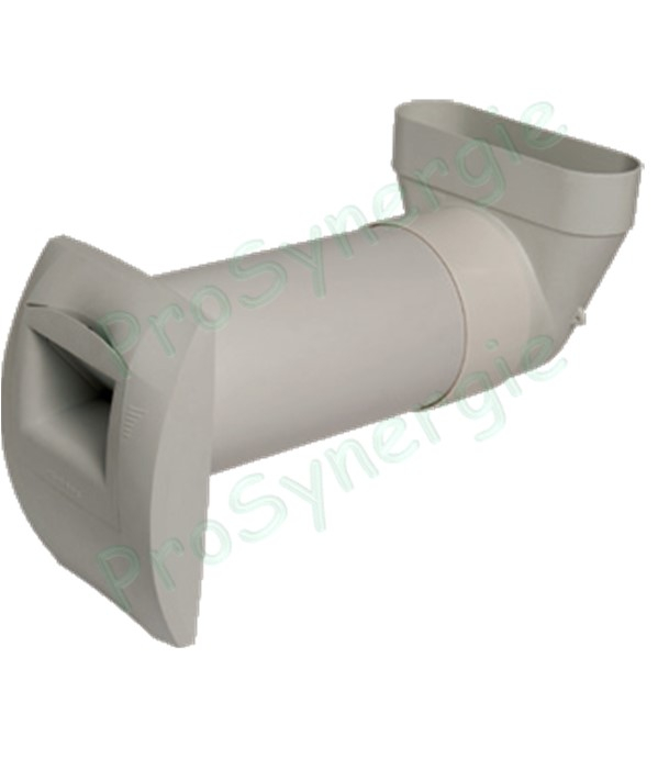 Coude 90° Vertical Mixte pour bouche Minigaine Aldes - Ventilation (VMC) - Section 60 x 200 mm - Circulaire Ø 125 mm