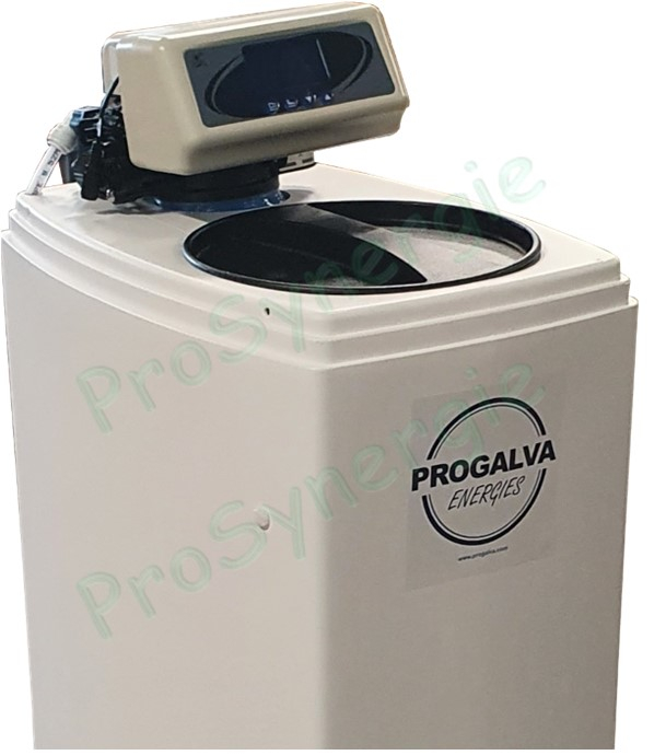Kit Adoucisseur monoblock 20 litres avec Vanne RUN XIN intégré Electronique Volumétrique Entrée/Sortie Ø M 3/4 - Débit deau 2m3/h + préfiltre et assistance mise en route Offert