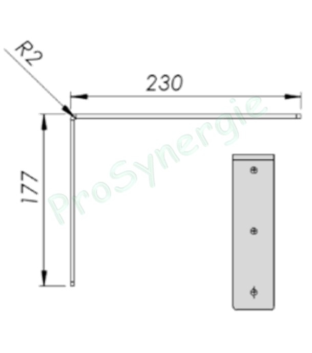 Equerre de fixation longueur 24cm pour vase jusqu´à 40 litres - Passage manchon Ø 1´´ + contre écrou Ø 3/4´´