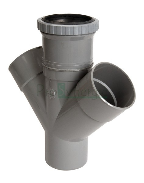 Culottes PVC évacuation chambre dilatation incorporée MF Ø 63 mm - piquage parallèle Ø 50 mm 45°