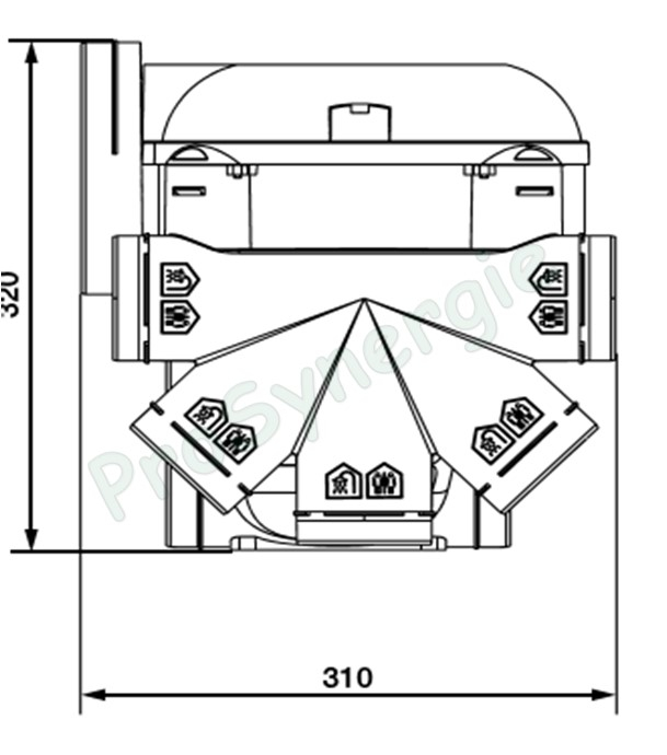 Kit VMC EasyHome Hygro Premium MicroWatt comprenant Moteur, Bouche cuisine cordelette, Salle de bain et WC + accessoires racc.