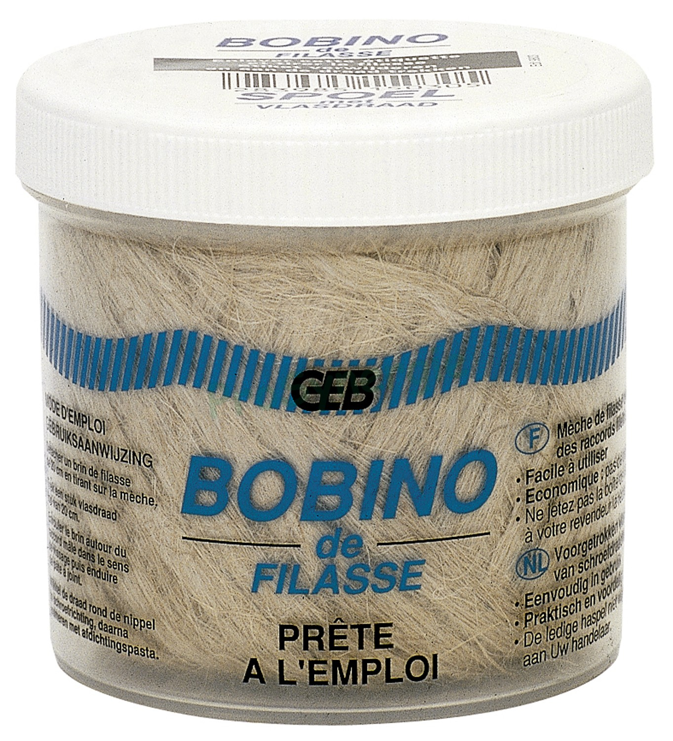 Dévidoir, distributeur filasse avec bobine 80g - Filasse de lin peigné, de qualité supérieure
