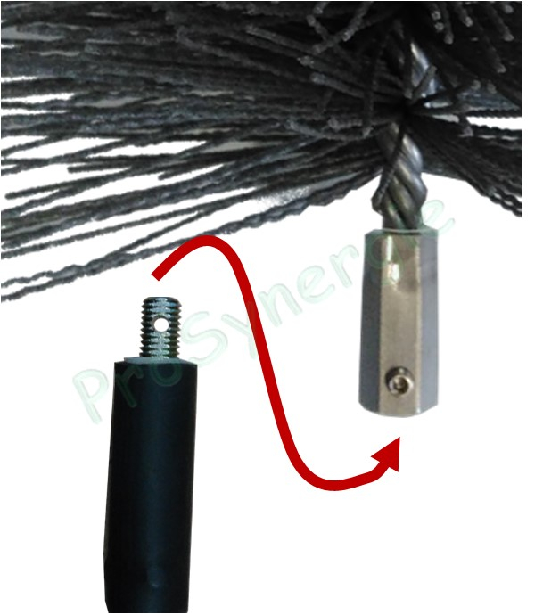 Brosse simple PP fil 0,5 mm - Ø 100mm (8 x 125) - pour câble rotatif 10/4 et 12/6 mm