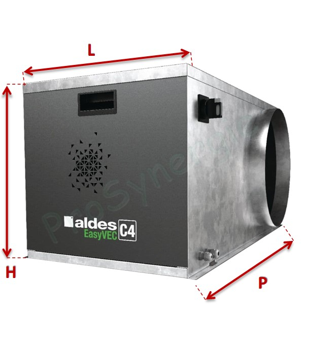 Caisson Extraction C4 EasyVEC® avec IP - Débit de  8000m³h - Micro-watt - Taille 1195x785x1115 mm - Ø racc 630mm