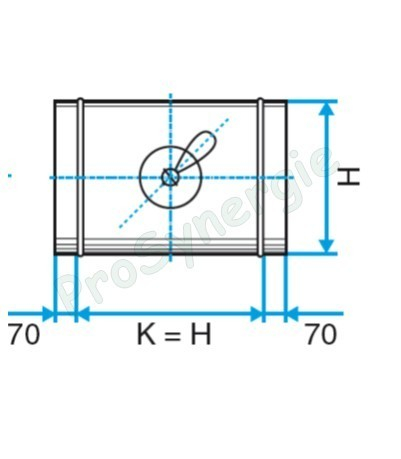 RGO - Registre d´équilibrage Galva Oblong - Hauteur 215 mm - Largeur 515 mm