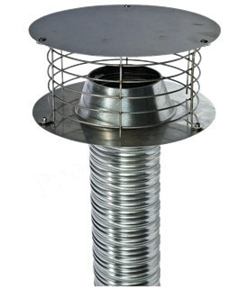 Chapeau (Aspirateur Statique) anti-refouleur avec grillage anti-volatile Varinox Terminal C5-B avec bague à griffes intégrée Ø 100 mm