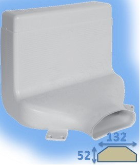 Manchette rectangulaire coudée - 1 piquage - Réseau Ventilation Optiflex Ovale