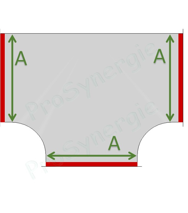 TER - Té équerre Rectangulaire à Cadre - Galva - A=800mm - B=800mm