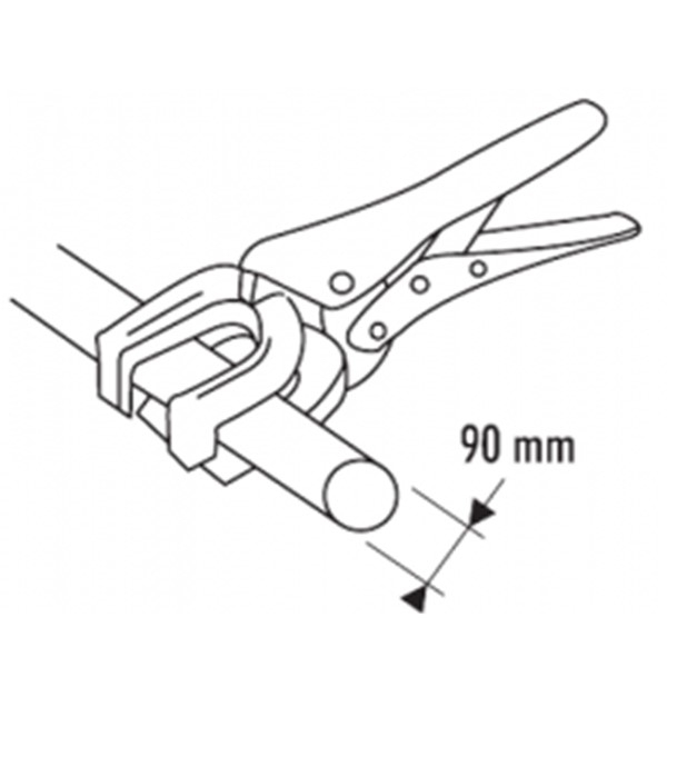 Pince étau pour tube rond capacité 90 mm