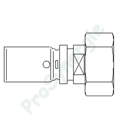 Raccord laiton nickelé à sertir Øext./ép. 20x2,5mm - à visser F (écrou libre) Ø 3/4´´ portée conique  eurocône 