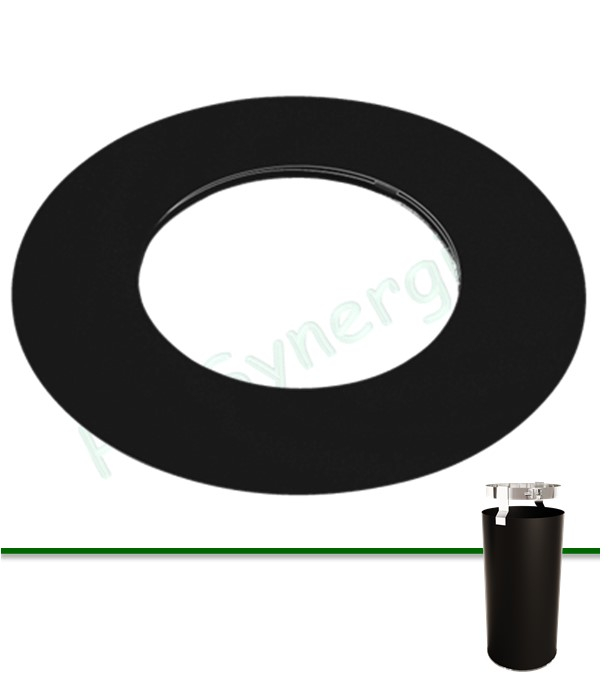 Rosace aimentée pour Jaquette de finition Liss-Iso DP Øint/ext 100/166mm - Noir Mat : RAL 9019