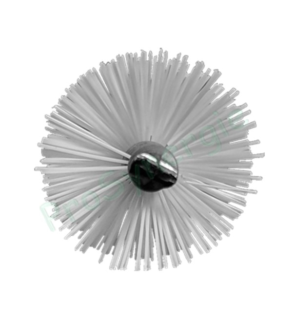 Goupillon Brosse Ronde - Fil Polyamide 0,5 - Ø 36 mm - Lg garnissage 40 - Câble métal souple Ø 5 mm - Lg de tige 100 cm (Palazzetti)