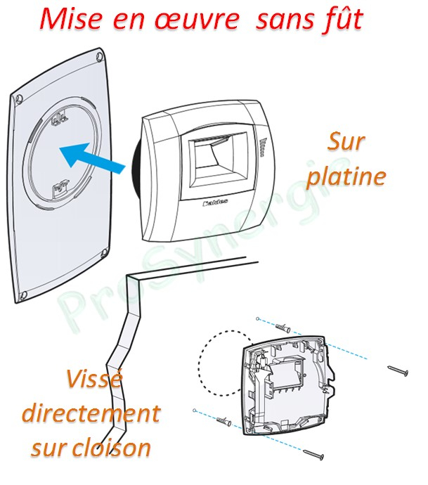 BW21 - Bouche Bain WC Bahia Curve S Hygro avec Détection Présence - Débit  5-45/30m³/h - Hygrométrie 37-77% - Ø  80mm