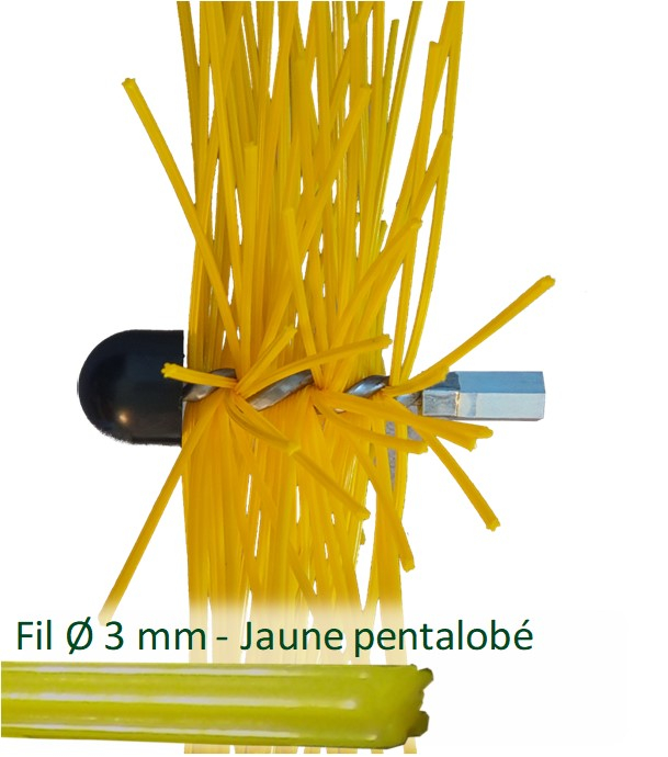 Hérisson à visser (12x175) Rond Polyamide - Ø 300 mm (Fil Ø 3 mm - Jaune pentalobé)