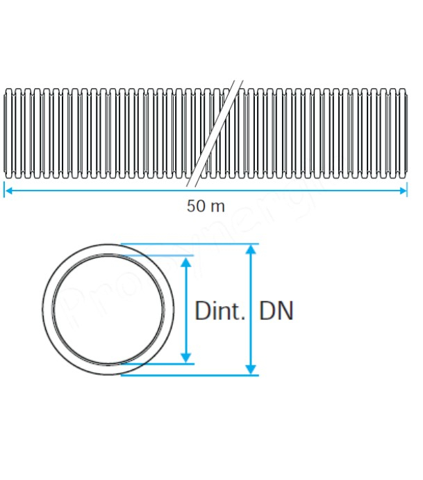 Kit Gaine PEHD Ø90mm - 50m + 10 joints + 20 colliers + mètre pliant offert