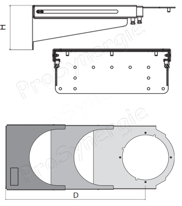 Console (support) murale télescopique (écartement réglable 250 à 665 mm)  pour doseur automatique Nova3 / Black Séparator / Dispenser (rond)