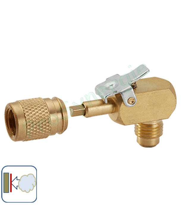 Raccord rapide clim auto-obturant Equerre 1/4´´ SAE Mâle et Femelle