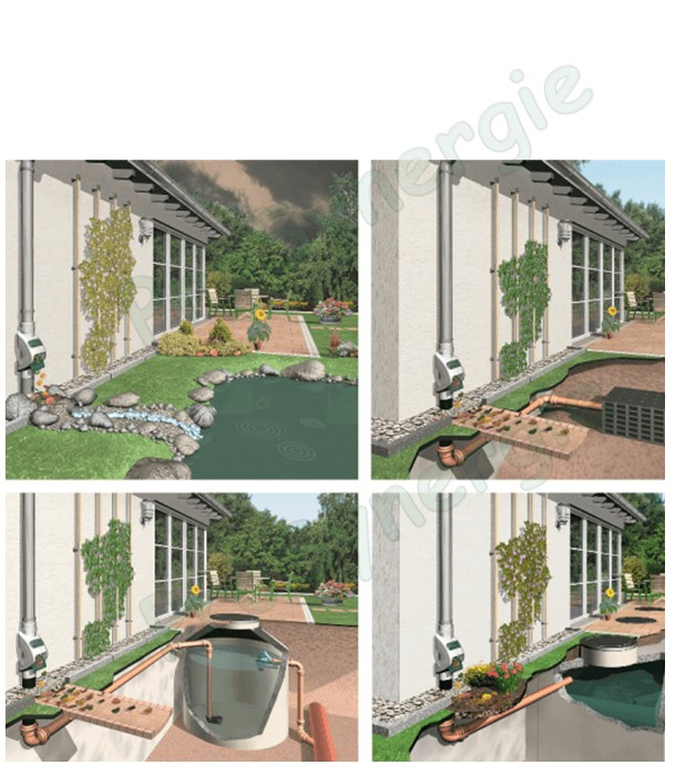 Filtre d´eau de pluie pour chute de gouttière 3P Rainus toiture jusqu'à 70 m² (0,6l/sec maxi.) Ø 80 ou 100mm couleur gris