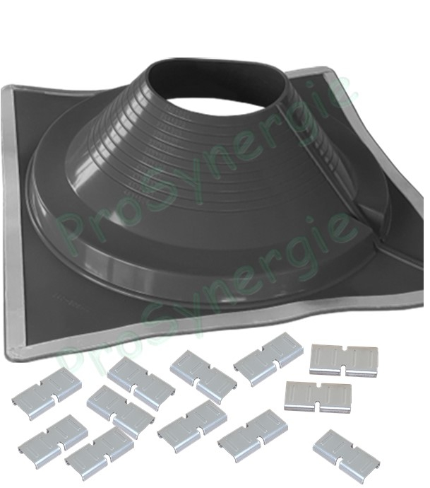 Etanchéité souple SolFlexe EPDM Noir (115 °C maxi) n°9 Ø 240-508 mm - Ouverture latérale possible et embase carrée