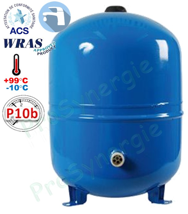 Vases sanitaires ACS sur pied pour eau potable froide ou chaude  - Série Hydro-Pro (Hydroblue 50 litres)