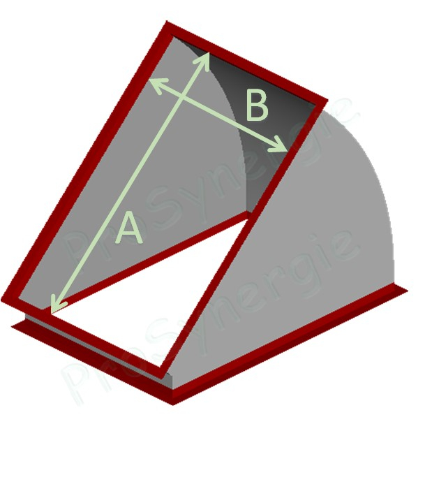 CR45 - Coude 45° Rectangulaire à Cadre - Galva - A=300mm - B=1000mm