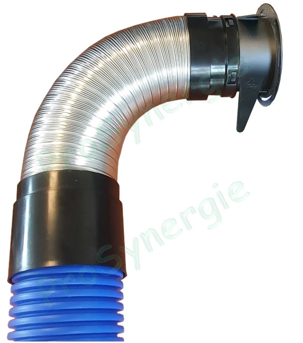 Raccord Easyclip souple (jusqu´à 180°) - Optiflex Ø 90 mm (Flexigaine) pour raccordement sur groupe VMC ou caisson de répartition